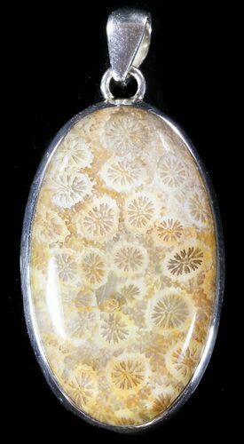 Million Year Old Fossil Coral Pendant - Sterling Silver #48488
